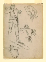 Studien von Soldaten, die zielen, 1862
