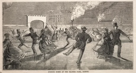 Abendszene im Eislaufpark, Boston, 1859