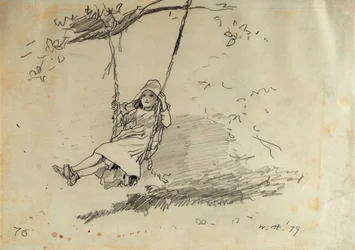 Mädchen auf einer Schaukel, 1879