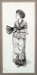 Mädchen mit Fächer