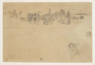 Gruppen von Frauen am Strand, Cullercoats, England