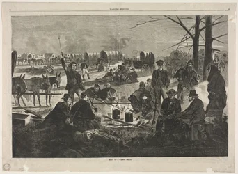 Halt des Wagenzugs, 1864