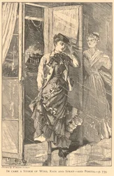 Ein Sturm aus Wind, Regen und Gischt kam herein - und Portia., aus The Galaxy, Dezember 1869