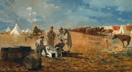 Regentag im Lager, 1871