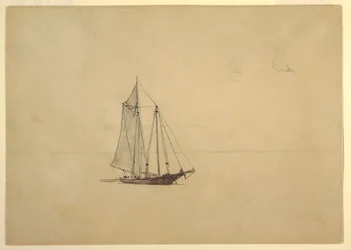 Schoner mit Beiboot