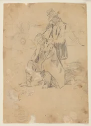 Soldat sitzt auf einer Kiste