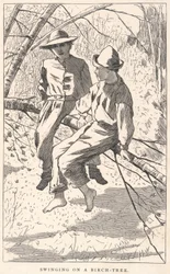 Schaukeln auf einer Birke, aus Our Young Folks, Juni 1867