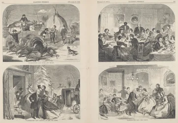 Erntedankfest - Wege und Mittel [oben links], veröffentlicht 1858