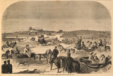 Die Fahrt im Central Park, New York, September 1860, aus Harper