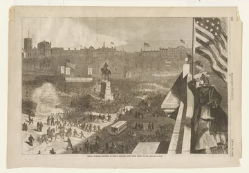 Die große Sumter-Versammlung auf dem Union Square in New York, 11. April 1863