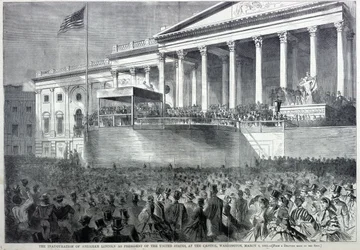 Die Amtseinführung von Abraham Lincoln als Präsident, aus Harper