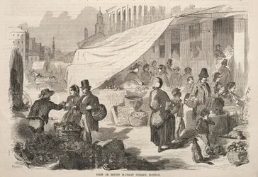 Ansicht der South Market Street, Boston, 1857