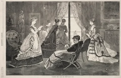 Warten auf Anrufe am Neujahrstag, 1869