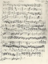 Beginn der Klaviersonate A-Moll. KV 310. Autograph. 1778