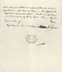 Wolfgang Amadeus Mozart (1756-1791) österreichischer Komponist. Eigenhändiger Brief an seine Frau Constanze