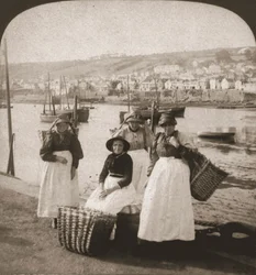 Fischweiber in Newlyn, Cornwall, 1900