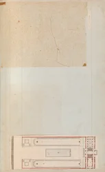 Seite aus einem Sammelalbum mit Zeichnungen und mehreren Drucken von Architektur, Int..., ca. 1800-1850. Schöpfer: Werkstatt von Charles Percier, Werkstatt von Pierre François Léonard Fontaine