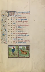 Ein junger Mann mit einem belaubten Zweig; Sternzeichen Stier