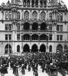 Ein Open-Air-Konzert im Rathaus, München, Deutschland, ca. 1900er Jahre