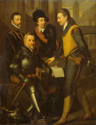 Gruppenporträt der vier Brüder von Wilhelm I., Prinz von Oranien: Jan (1535-1606), Hendrik (1550-74), Adolf (1540-68) und Lodewijk (1538-74), Grafen von Nassau