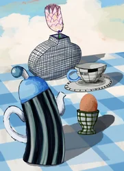 Verspieltes Frühstücksstillleben