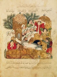 Ms Arab 5847 f.29, Beerdigung eines Pestopfers, aus 