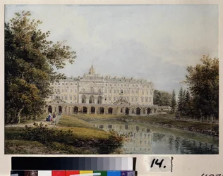 Ansicht des Konstantinpalastes in Strelna bei Sankt Petersburg