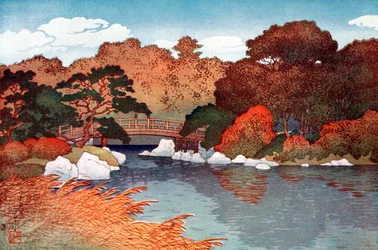 Herbst im Hundert-Blumen-Garten in Muko-Jima, ca. 1900-1950