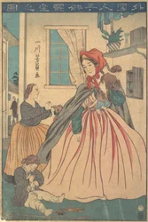 Eine Ausländerin genießt ihre Kinder, 1860, 10. Monat