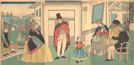 Ausländer genießen ein Bankett, 2. Monat, 1862