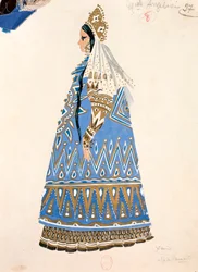 Kostümentwurf für Xenia in 