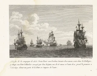 Jan Bart greift holländische Schiffe in der Ostsee an, 1675
