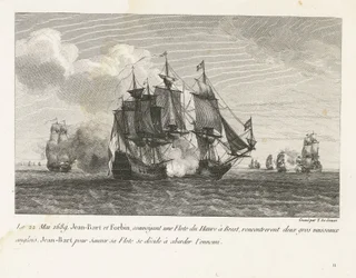 Jan Bart greift zwei englische Schiffe an, 1689