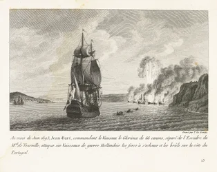 Jan Bart greift sechs holländische Schiffe vor der Küste Portugals an, 1693