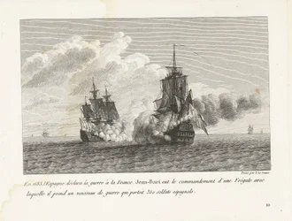 Jan Bart erobert ein spanisches Schiff mit 350 Soldaten an Bord, 1683