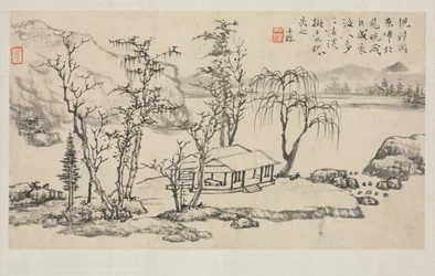 Landschaftsalbum in verschiedenen Stilen: Landschaft nach Ni Zan, 1684