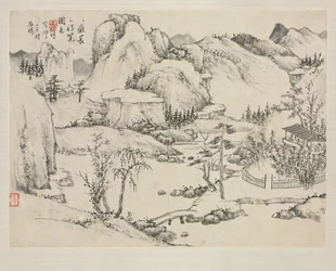 Landschaftsalbum in verschiedenen Stilen: Landschaft des Mt. Changbai nach Huang Gongwang