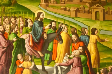 Armenische Apostolische Kirche; Wandgemälde; Szene aus dem Neuen Testament; Einzug in Jerusalem; Vank-Kathedrale; Jolfa oder Neu-Julfa; Isfahan; Iran; Asien