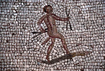 Tänzerin, Mosaik im antiken Hafen von Kos, Insel Kos, Griechenland, römische Zivilisation