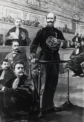 Absetzung von Kommandant Charles Walsin-Esterhazy während des Prozesses gegen Emile Zola
