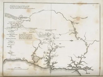 Karte von Sydney und Umgebung, Australien, um 1798