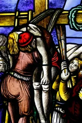 Museum des Mailänder Doms. Buntglasfenster. Kreuzabnahme Christi. 16. Jahrhundert. Italien.
