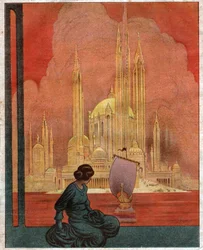Panorama einer utopischen Stadt. 1922 (Illustration)