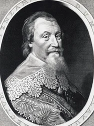 Porträt von Axel Gustafsson Oxenstierna (1583-1654), Reichskanzler von Schweden, Gravur