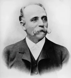 Porträt von Bartolomeo Emilio Camillo Golgi (1843-1926), italienischer Wissenschaftler und Arzt, Nobelpreis für Medizin 1906, Fotografie