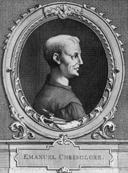 Porträt von Emanuele Crisolora (1350-1415), byzantinischer Humanist, Kupferstich
