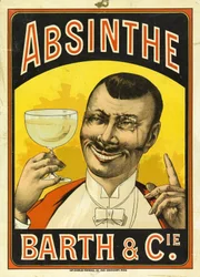 Werbung für Absinthe Barth & Cie, in Chalon sur Saone (Saone et Loire, Frankreich), um 1890