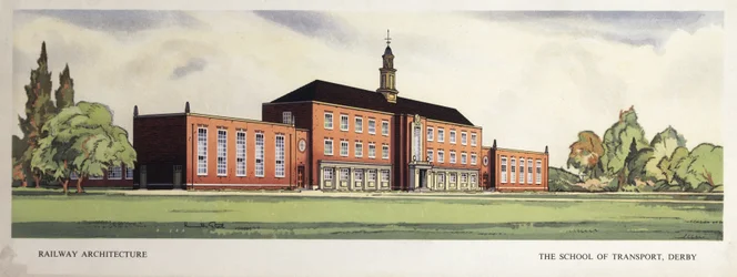 Eisenbahnarchitektur: die Schule des Transports, Derby, frühe 1950er