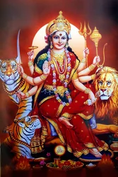 Shiva-Hindutempel. Bild der hinduistischen Göttin Durga.
