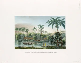 Ansicht eines Dorfes in Matavai, Insel Tahiti